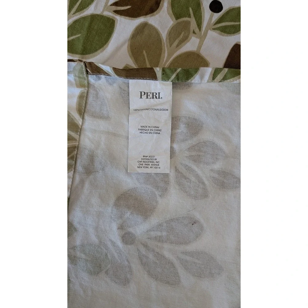 PERI Home Planty Shower Curtain, 100% Cotton, Earth Tones, Standard Size